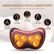 Pillow Massager With Deep Kneading Heated Massage Nodes Electric Cervical Body Massager